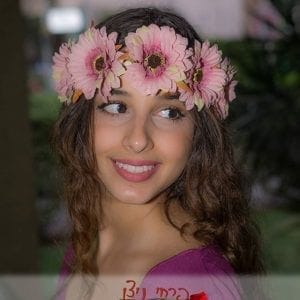 זר לראש "אסיה" מקסים מפרחי משי